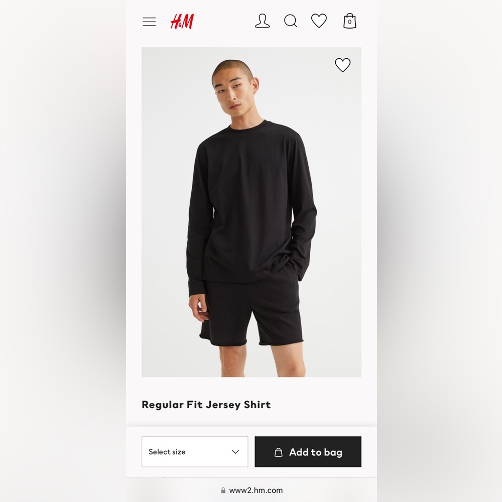 H&M men’s long sleeve black shirt size L